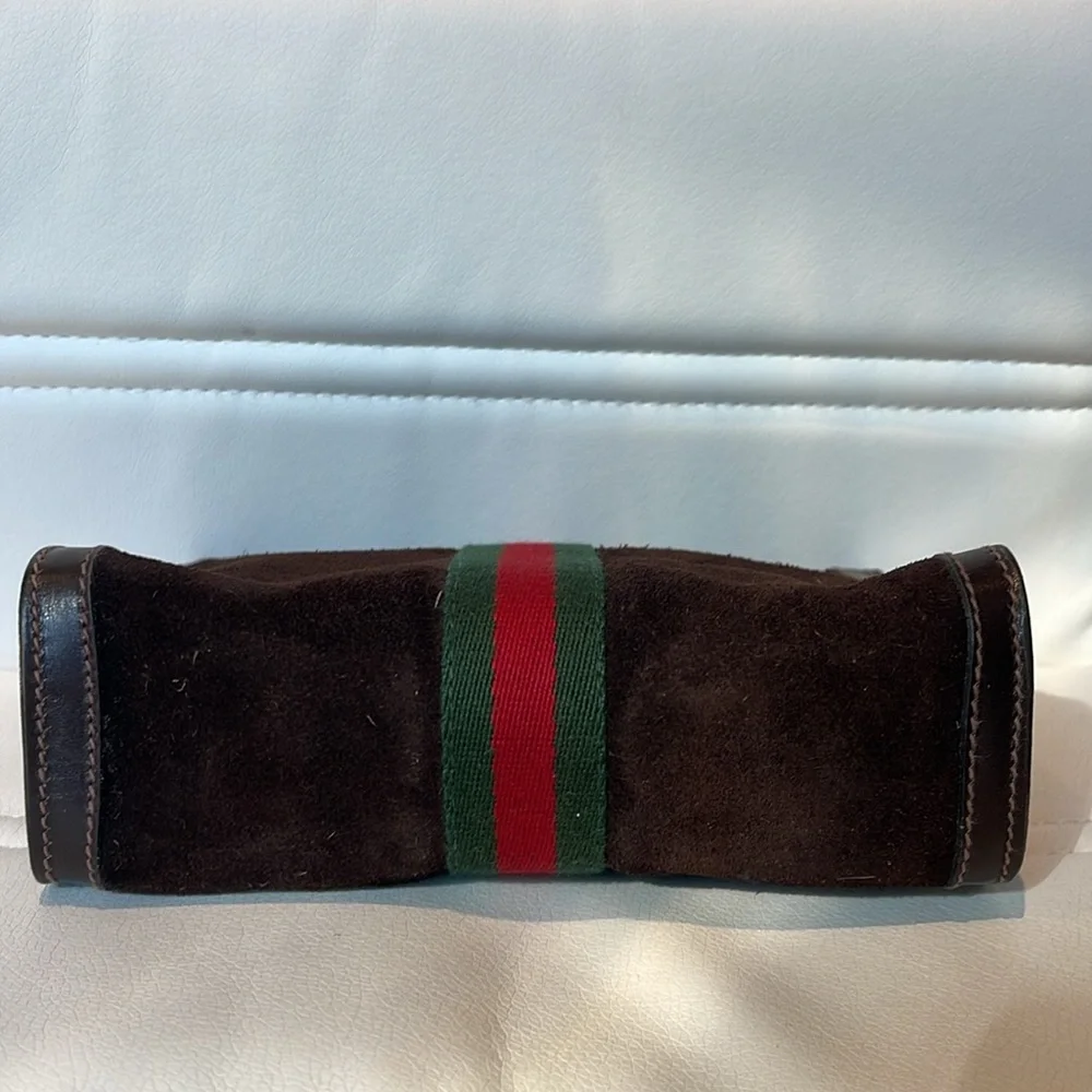 Vintage Gucci Brown Suede Clutch - Picture 5 of 8